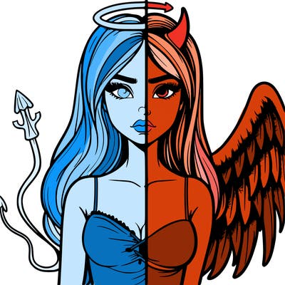 devil vs angel realistic girl