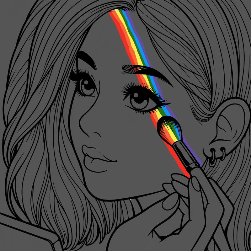 a realistic girl doing her makeup