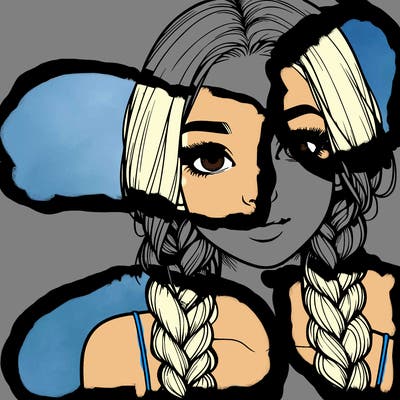 realistic girl with braids