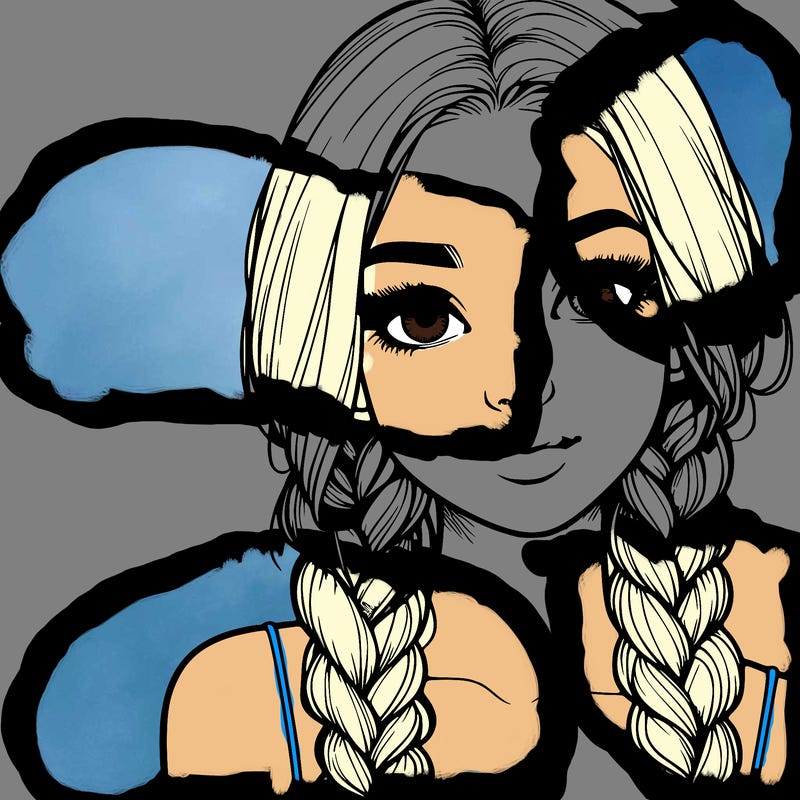 realistic girl with braids