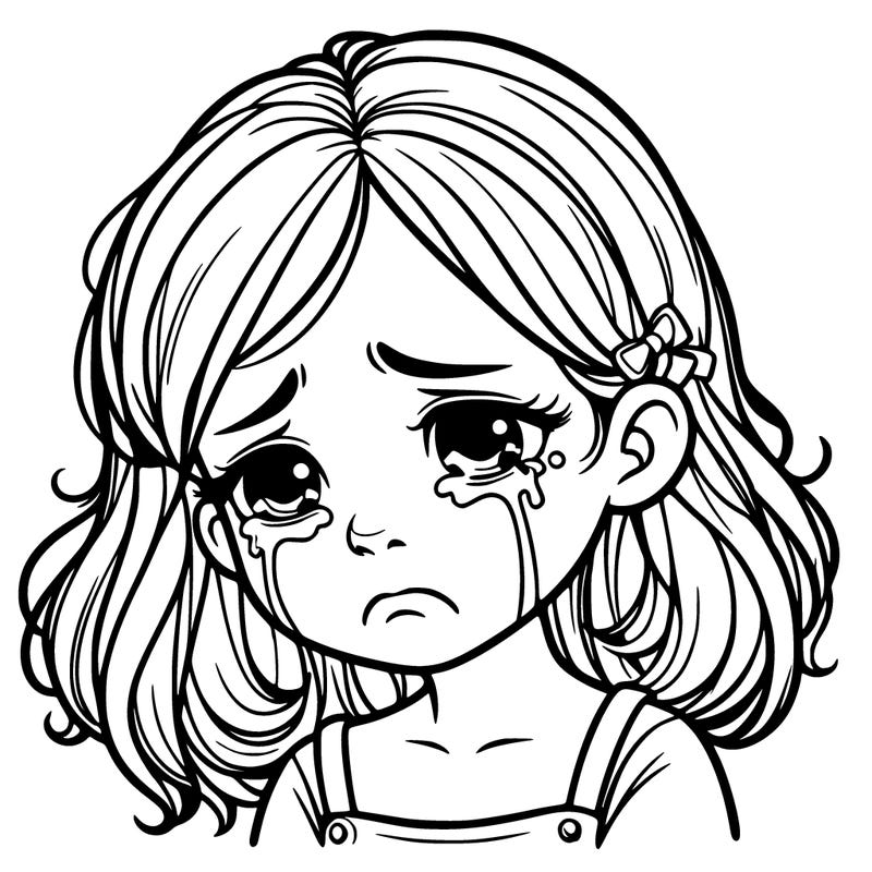 sad realistic girl crying