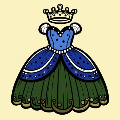 gown with tiara