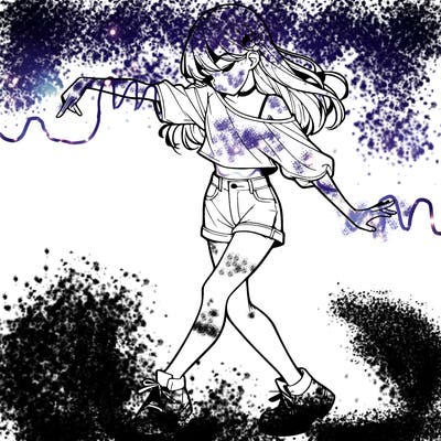 realistic girl danceing