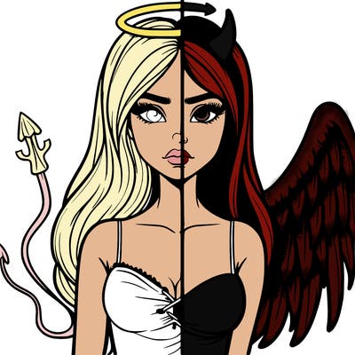 devil vs angel realistic girl