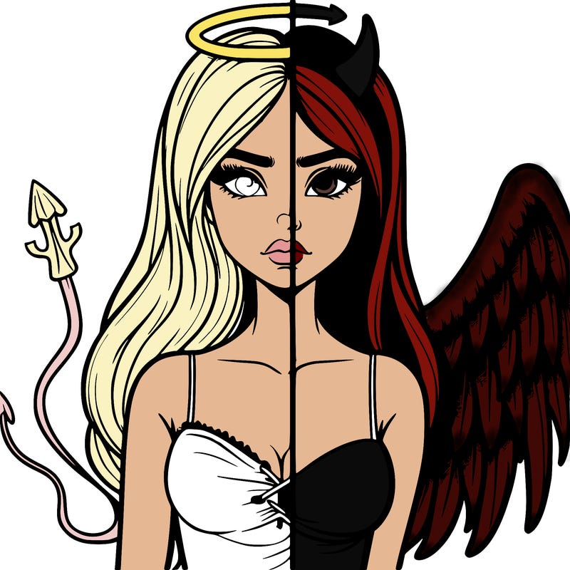 devil vs angel realistic girl