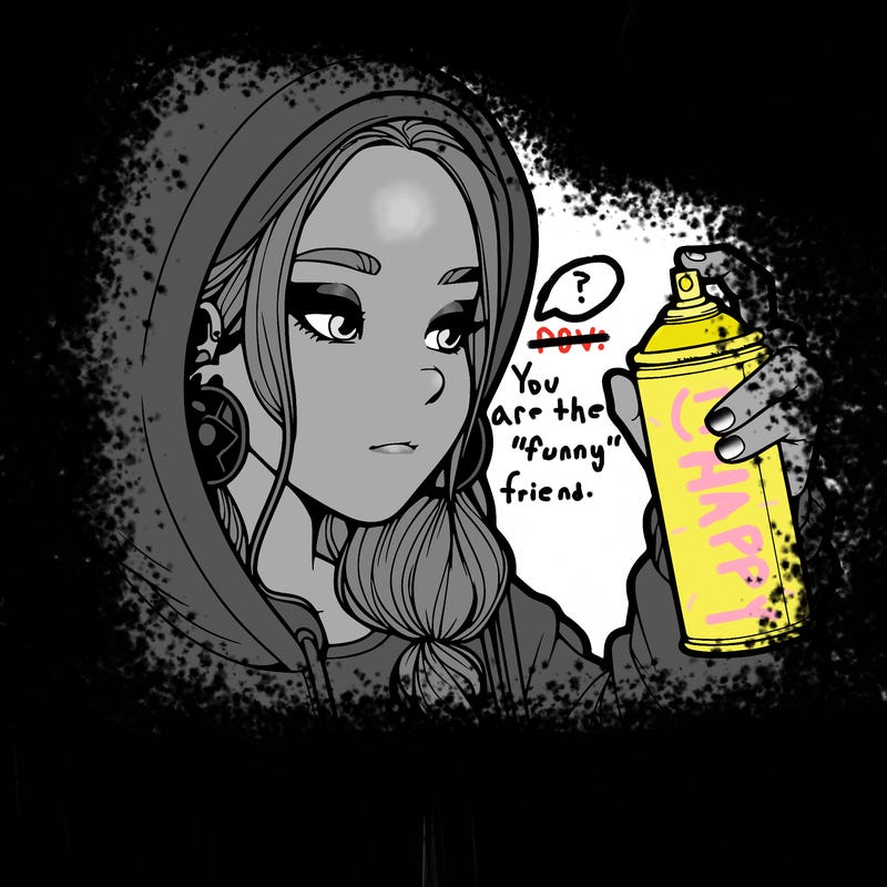 a realistic girl, spray painting