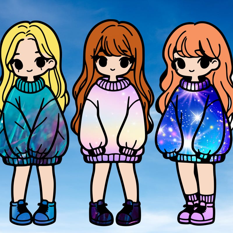 girls with oversized sweaters