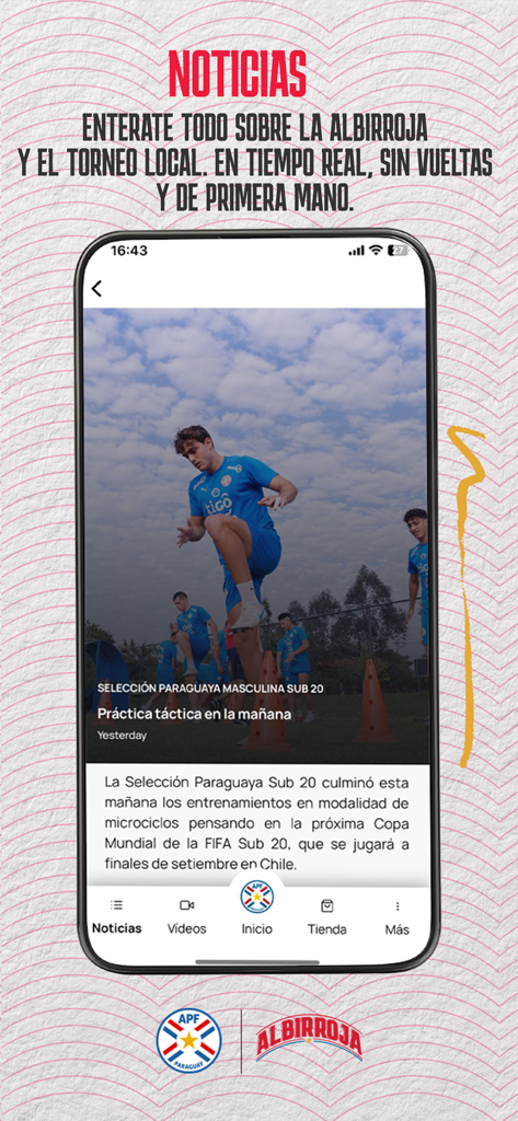 APF - App Oficial - Der offizielle Nachrichtenbereich der APF-App, der Updates zur paraguayischen Fußballnationalmannschaft zeigt