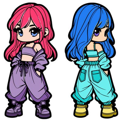 girl in crop top and baggy pants