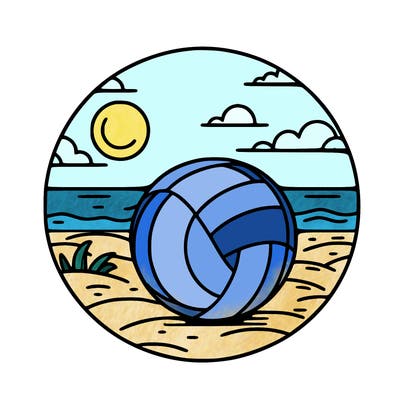 volleyball on a beach