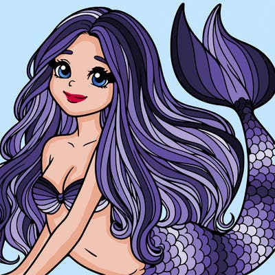 realistic mermaid with long hair