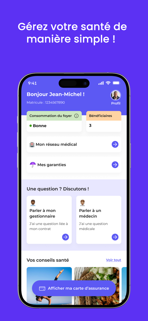 ProCare by Susu - ProCare health app interface displaying personalized medical services and insurance tracking
