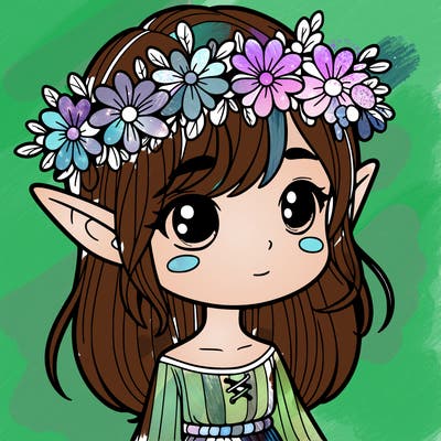 girl elf with flower crown