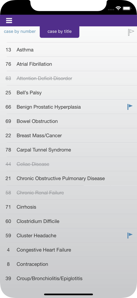 Family Medicine Study Guide - A list of medical study topics by title in the Family Medicine Study Guide app