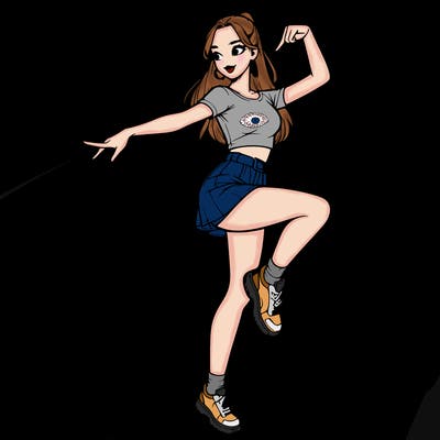 realistic girl dancing