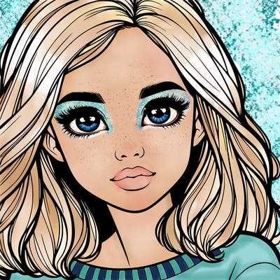 realistic girl whith cute eyes