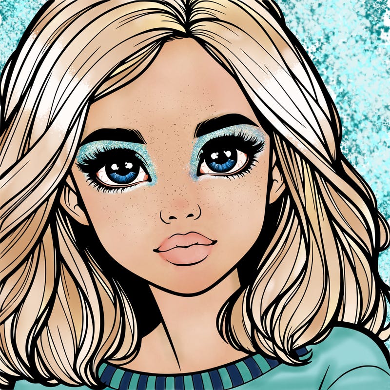 realistic girl whith cute eyes