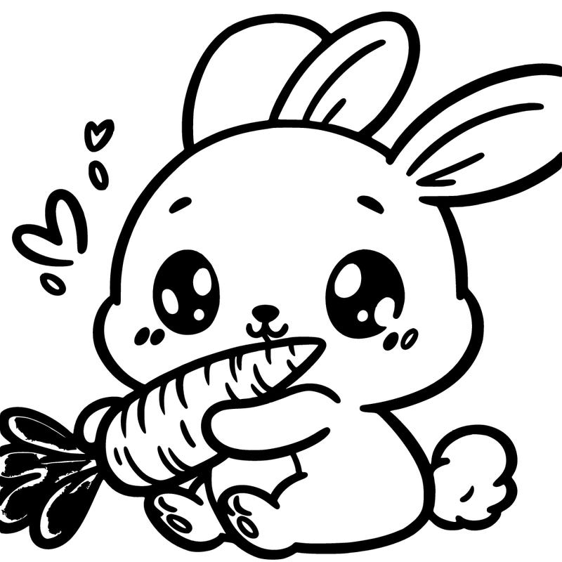 cute bunny eating a carrot