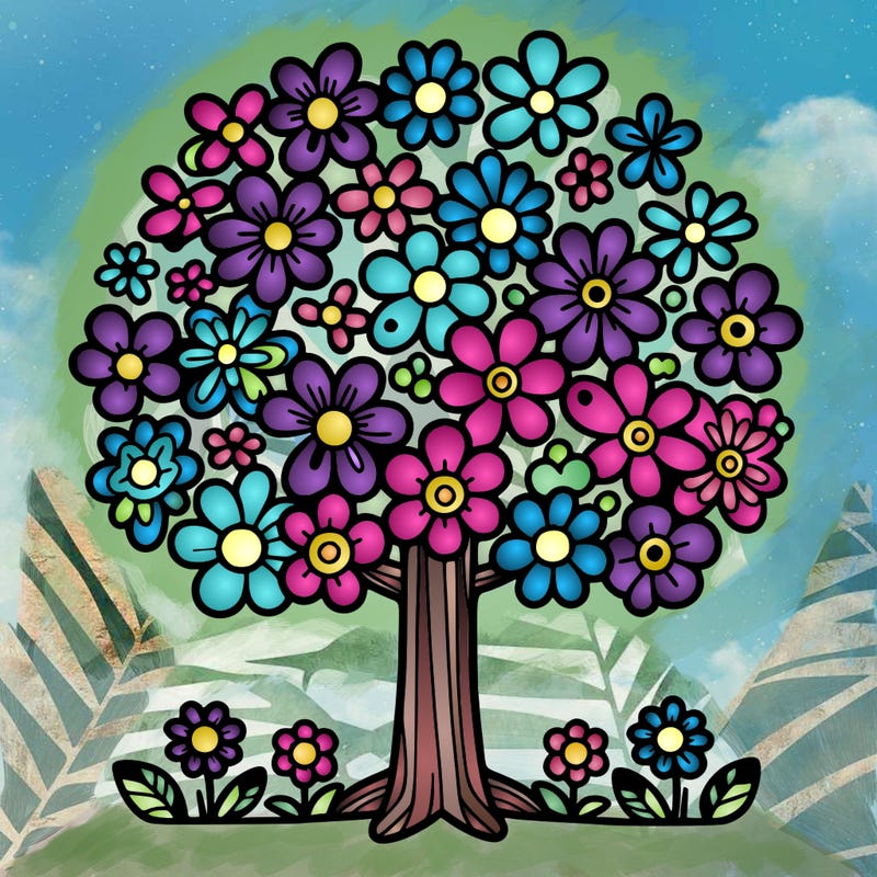 a tree made of flowers