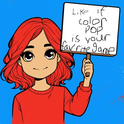 realistic girl holding up a sign