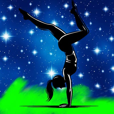 female handstand siluete