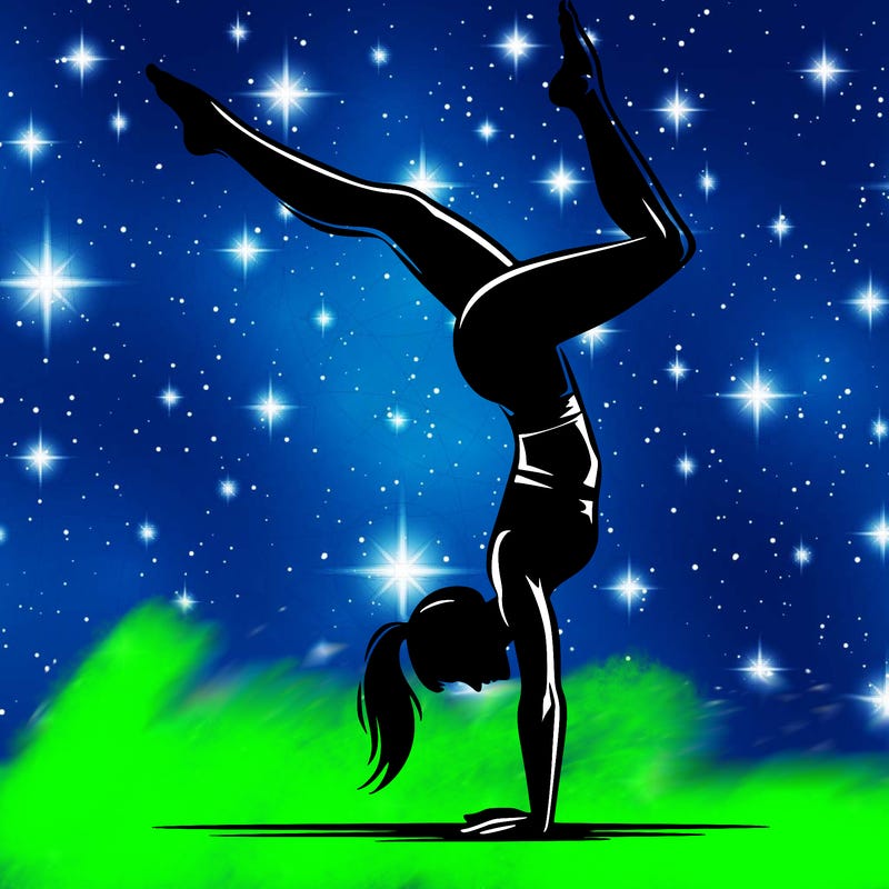 female handstand siluete