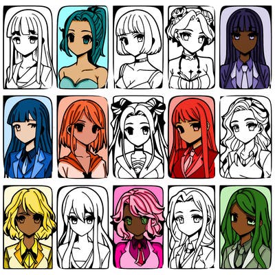 girls that look diffrent anime