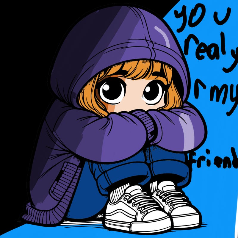 girl hiding in a hoodie and shorts