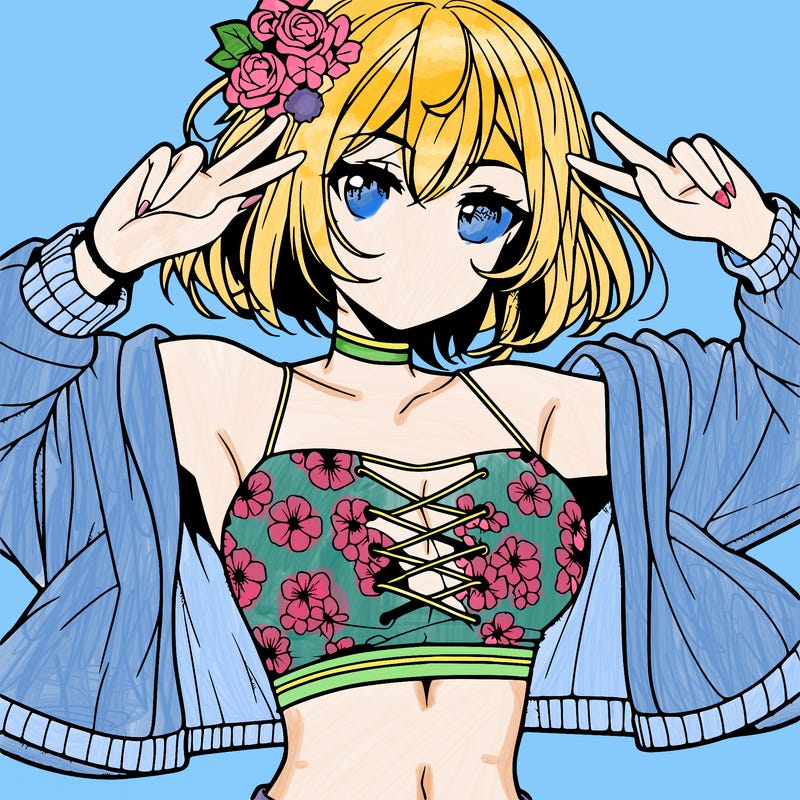 anime girl with crop top