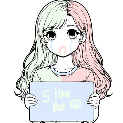 realistic girl holding a sign