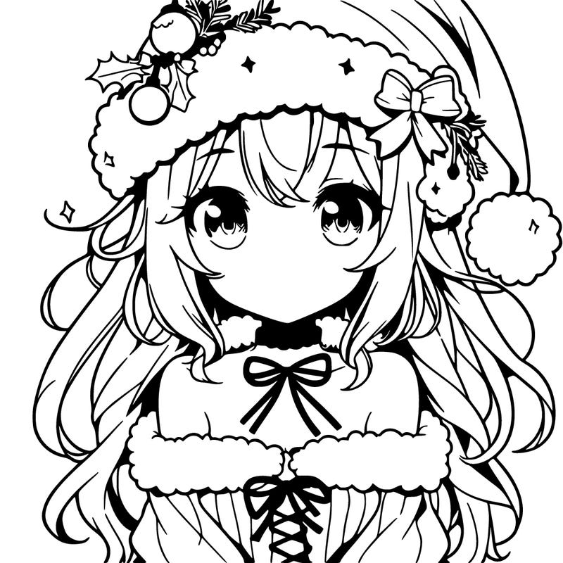 cute anime christmas girl