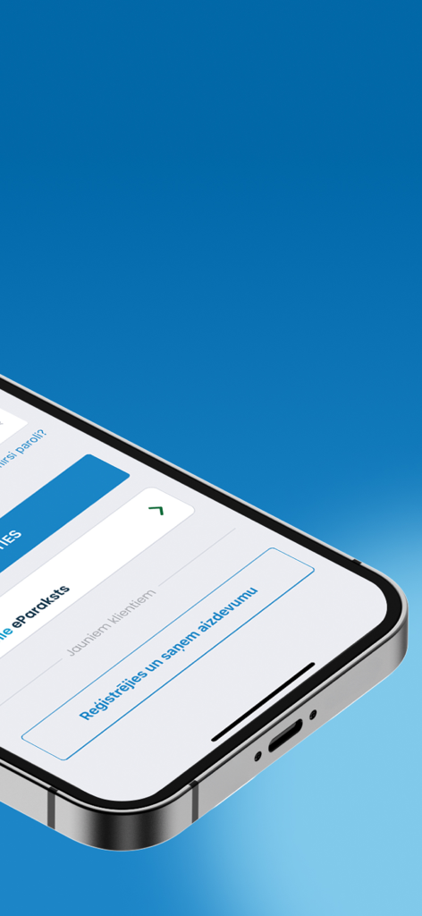 Ondo.lv mobile app screen showing the registration button to apply for a loan on an iPhone