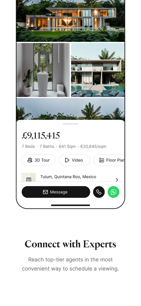 JamesEdition: Luxury Homes - Annuncio immobiliare di lusso a Tulum, Messico, con opzioni di contatto per gli agenti