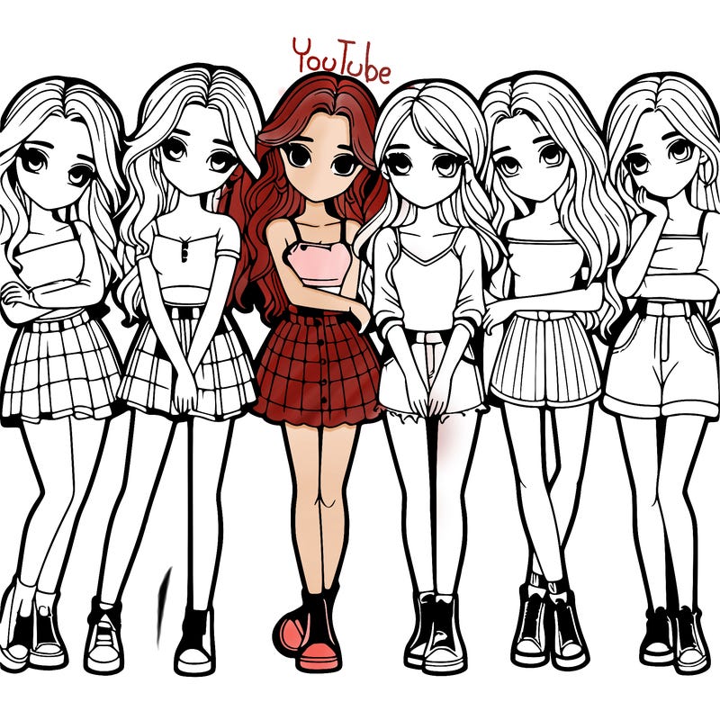 a group of girls realistic