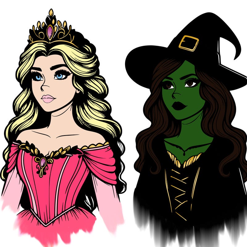 princess and witch realistic