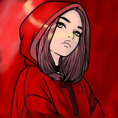 a realistic girl in a hoodie