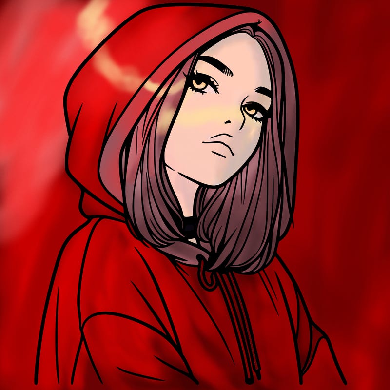 a realistic girl in a hoodie