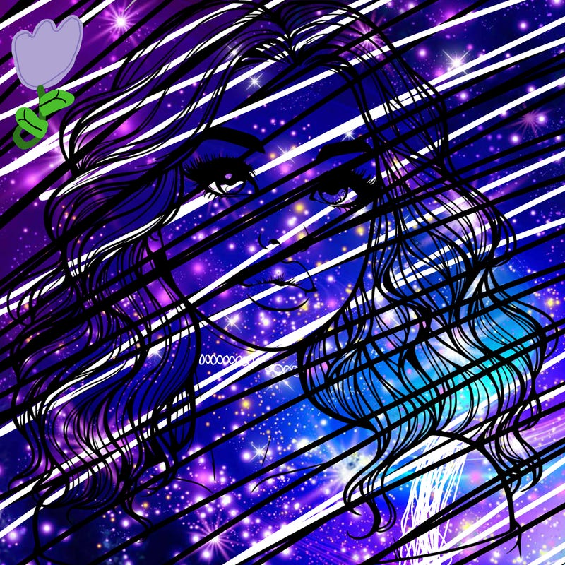 realistic girl with wavy hair and lips