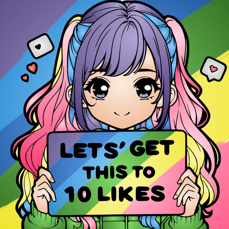 girl holding up sign that says let’s get this to 10 likes realistic