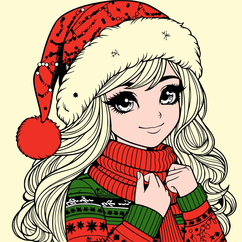 realistic christmas girl
