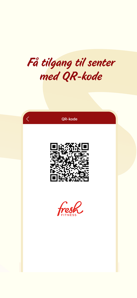 Fresh Fitness - Fresh Fitness mobile app showing a QR code for gym entry