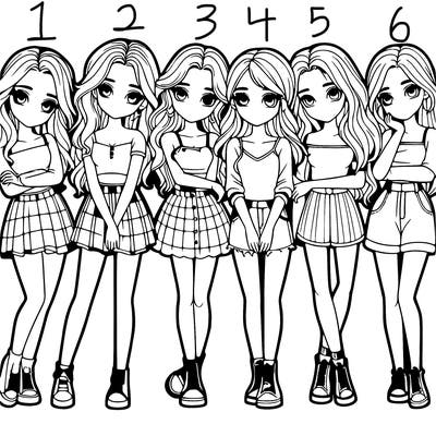 a group of girls realistic