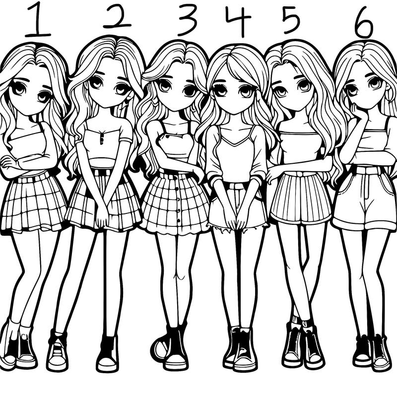 a group of girls realistic