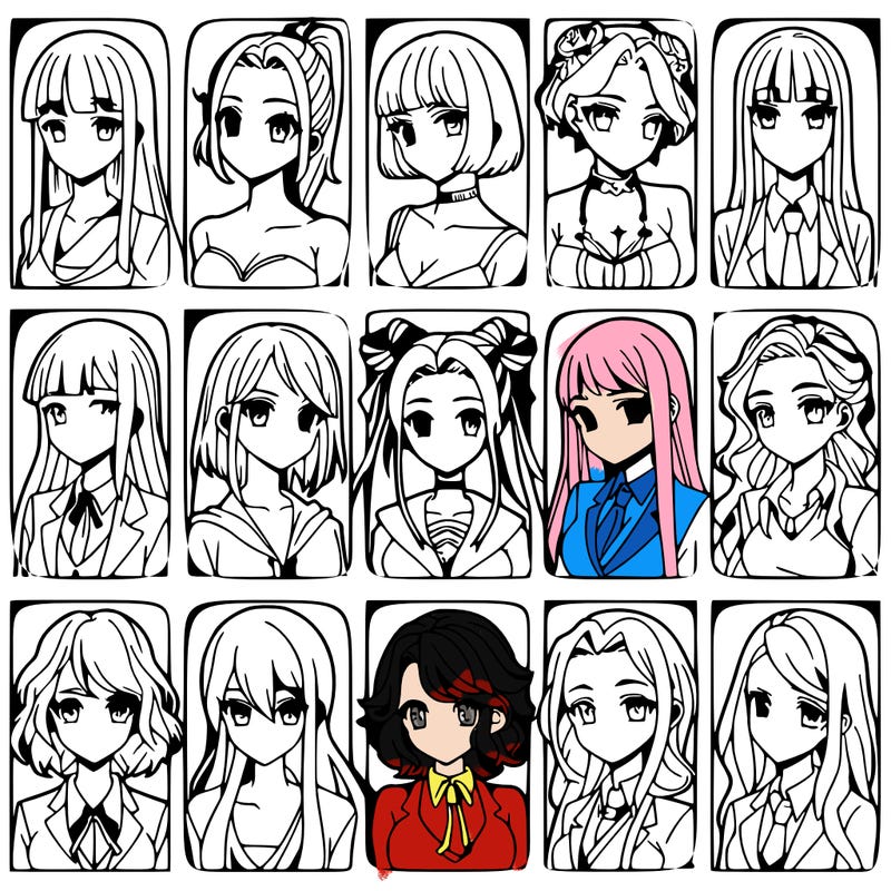 girls that look diffrent anime