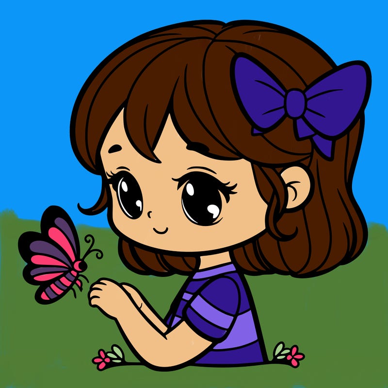 girl with a butterfly