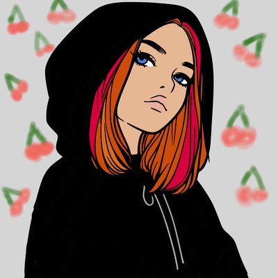 a realistic girl in a hoodie