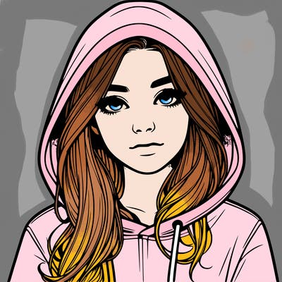 realistic girl with a hoodie