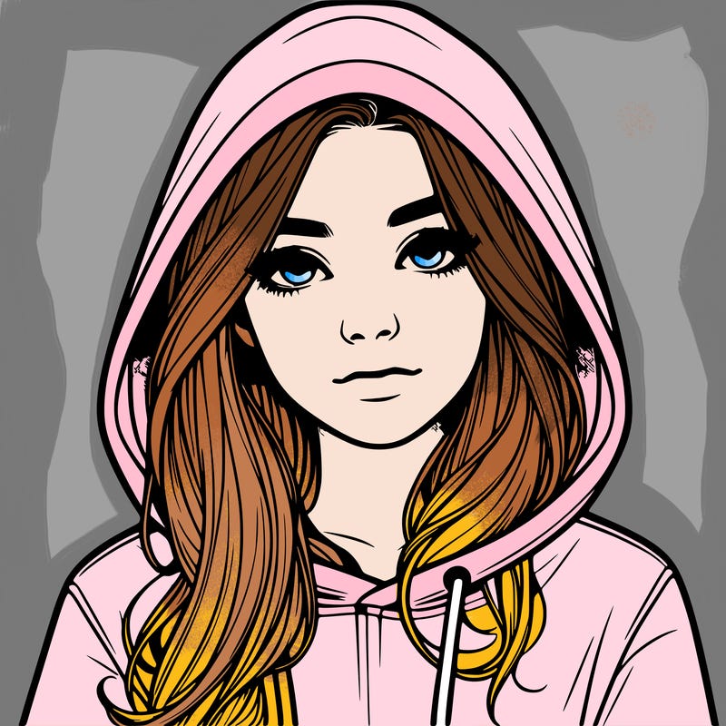 realistic girl with a hoodie