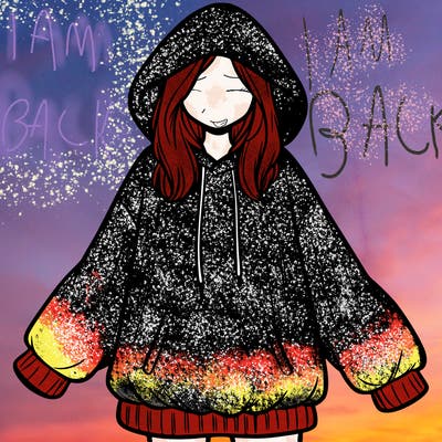 girl in oversized hoodie