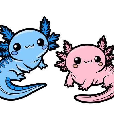 cute axolotls